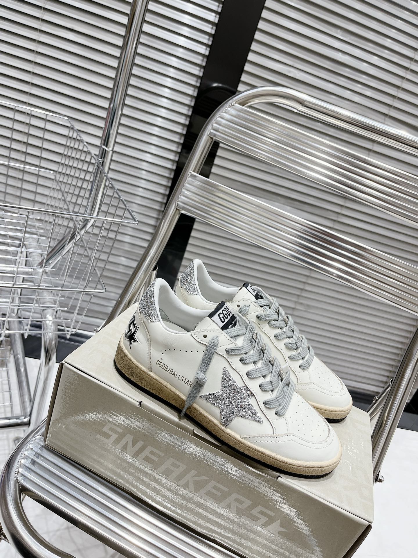 Golden Goose ball stars blanche et argenté