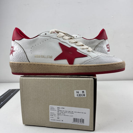 Golden Goose ball stars blanche et rouge