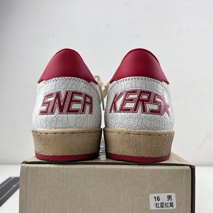 Golden Goose ball stars blanche et rouge